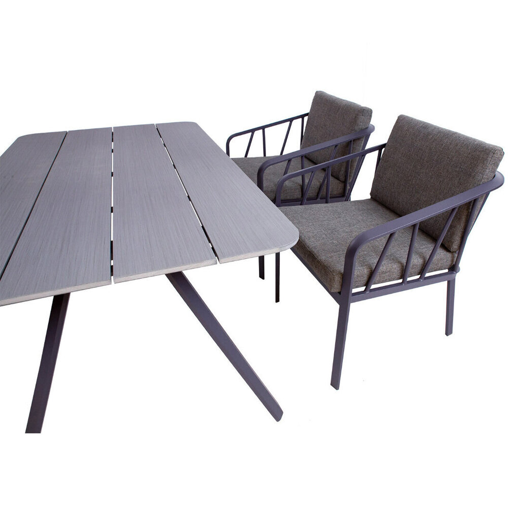 Dārza mēbeļu komplekts Kahla galds, dīvāns un 2 krēsli, pelēks cena un informācija | Dārza mēbeļu komplekti | 220.lv