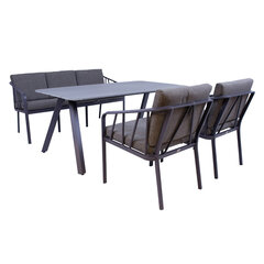 Dārza mēbeļu komplekts Kahla galds, dīvāns un 2 krēsli, pelēks цена и информация | Комплекты уличной мебели | 220.lv