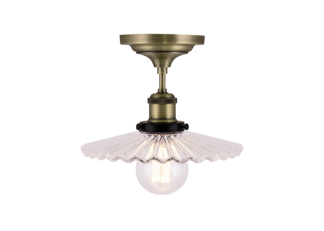 Griestu lampa Cobbler, antīka misiņa toņa/caurspīdīga, 60 W cena un informācija | Griestu lampas | 220.lv