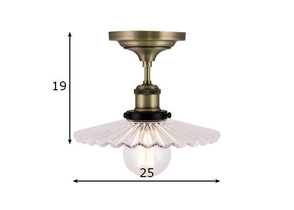 Griestu lampa Cobbler, antīka misiņa toņa/caurspīdīga, 60 W цена и информация | Griestu lampas | 220.lv