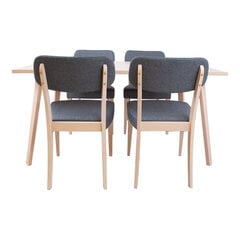 Ēdamistabas komplekts ADORA galds un 4 krēsli, gaišs dižskābardis цена и информация | Комплекты мебели для столовой | 220.lv
