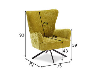 Кресло Bob, желтое цена и информация | Кресла в гостиную | 220.lv
