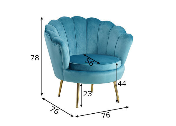 Atzveltnes krēsls, zils cena un informācija | Atpūtas krēsli | 220.lv