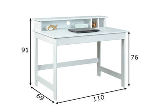 Письменный стол Interlink Hilda, белый цена и информация | Компьютерные, письменные столы | 220.lv