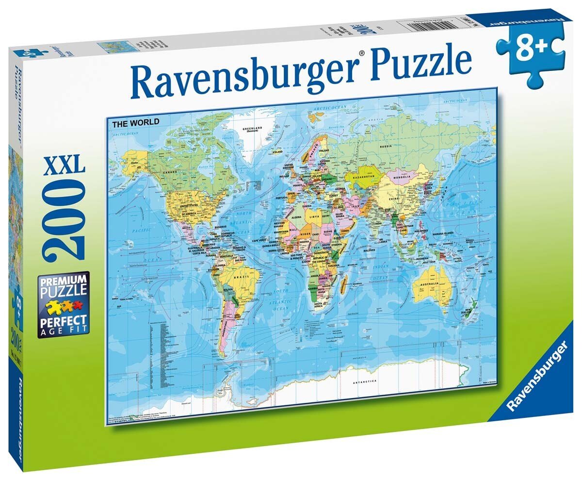 Ravensburger puzle 200 gab. Pasaules karte cena un informācija | Puzles, 3D puzles | 220.lv