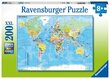 Ravensburger puzle 200 gab. Pasaules karte cena un informācija | Puzles, 3D puzles | 220.lv