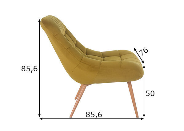 Atzveltnes krēsls, dzeltens cena un informācija | Atpūtas krēsli | 220.lv