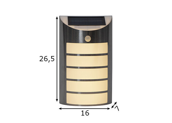 Sienas gaismeklis ar saules paneli Wally cena un informācija | Āra apgaismojums | 220.lv