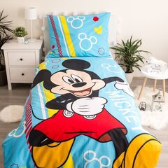 Tumsā spīdošs gultas veļas komplekts Mickey 140 x 200 cm + spilvendrāna 70 x 90 cm cena un informācija | Bērnu gultas veļa | 220.lv