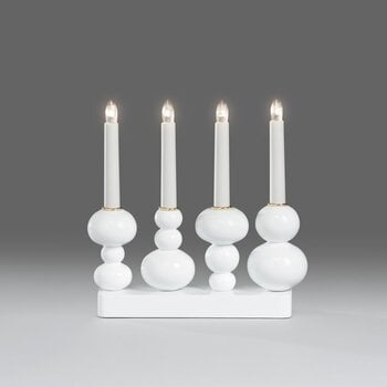 Adventes svece, spīdīgi balta, 4 spuldzes cena un informācija | Ziemassvētku dekorācijas | 220.lv
