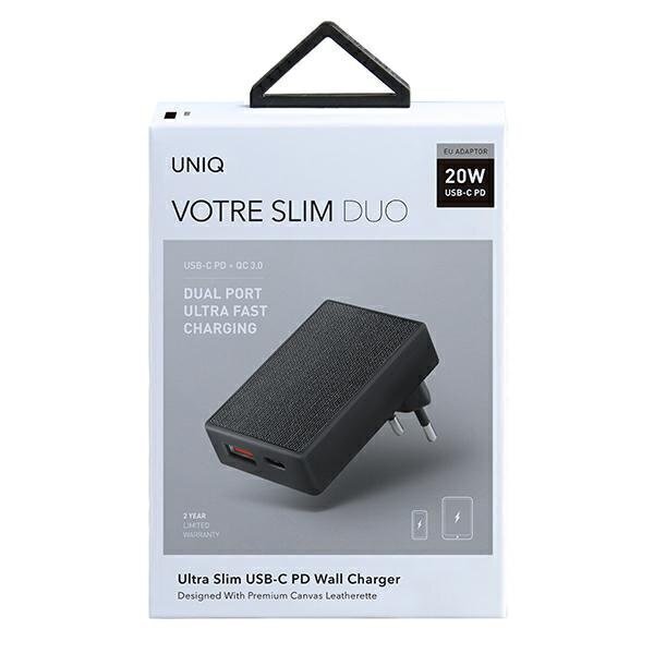 Lādētājs Uniq USB / USB-C UNIQ359BLK cena un informācija | Lādētāji un adapteri | 220.lv
