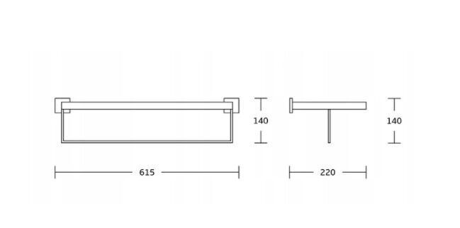 Mexen Vox dvieļu plaukts ar pakaramo, chrome цена и информация | Vannas istabas aksesuāri | 220.lv