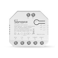 Sonoff WiFi viedais slēdzis, Dual R3 цена и информация | Электрические выключатели, розетки | 220.lv