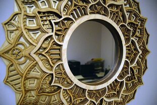Koka piekaramais spogulis - mandala, 45x45 цена и информация | Зеркальца | 220.lv