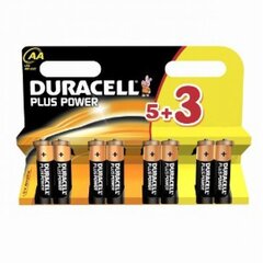 Элементы Duracell Plus Power AA, 8 шт цена и информация | Батарейки | 220.lv