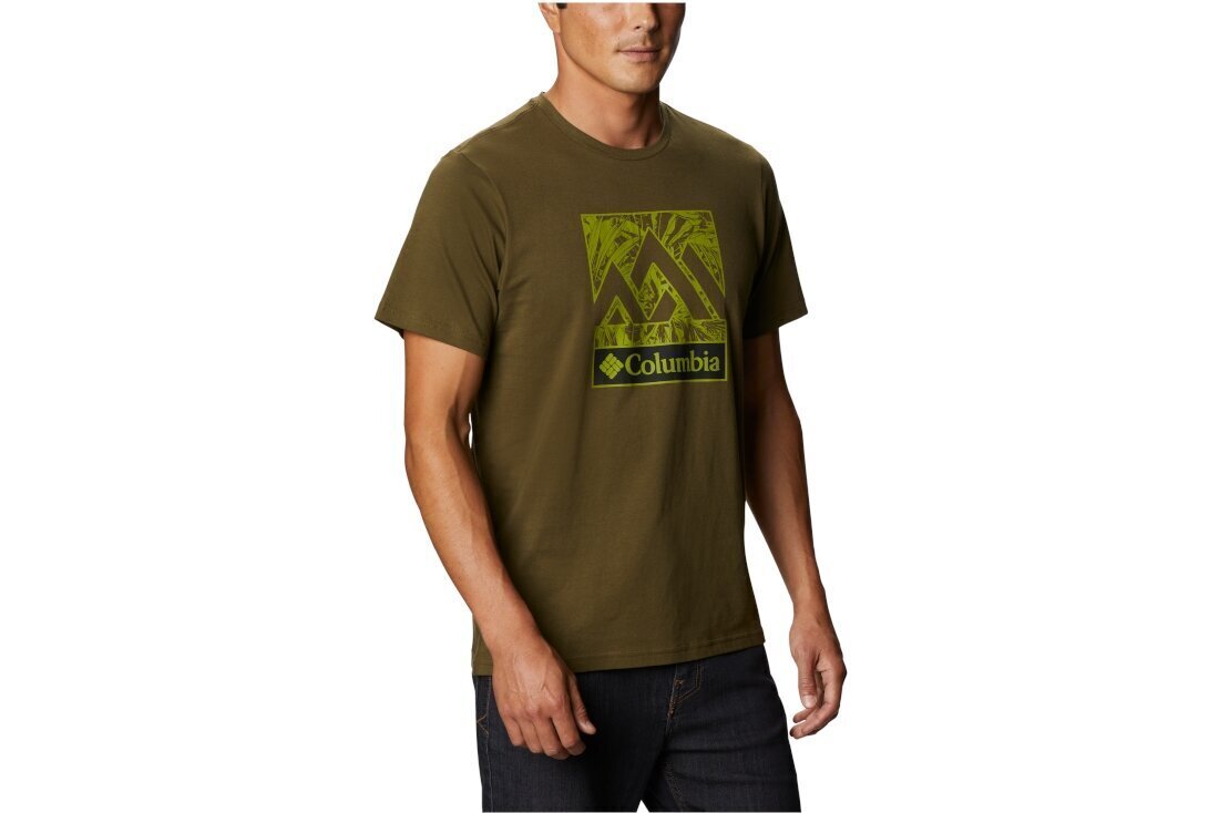 T-krekls vīriešiem Columbia M Rapid Ridge Graphic Tee 1888813327, zaļš cena un informācija | Vīriešu T-krekli | 220.lv