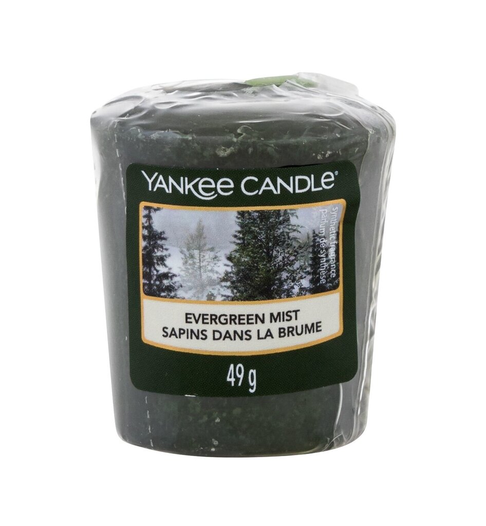 Aromātiskā svece Yankee Candle Evergreen Mist 49 g cena un informācija | Sveces un svečturi | 220.lv