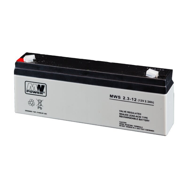 MWPower akumulators MWS 12V 2.3Ah F1(187) AGM, 5 gadi cena un informācija | Baterijas | 220.lv