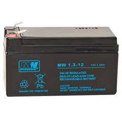 MWPower аккумулятор MW 12V 1.3Ah F1(187) AGM, 6-9 лет цена и информация | Батерейки | 220.lv