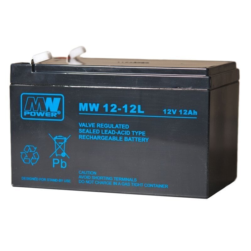 MWPower akumulators MW 12V 12Ah F2(250) AGM, 6-9 gadi cena un informācija | Baterijas | 220.lv