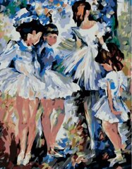 Glezna pēc numuriem "Četras balerīnas" 40x50 G cena un informācija | Gleznas pēc numuriem | 220.lv
