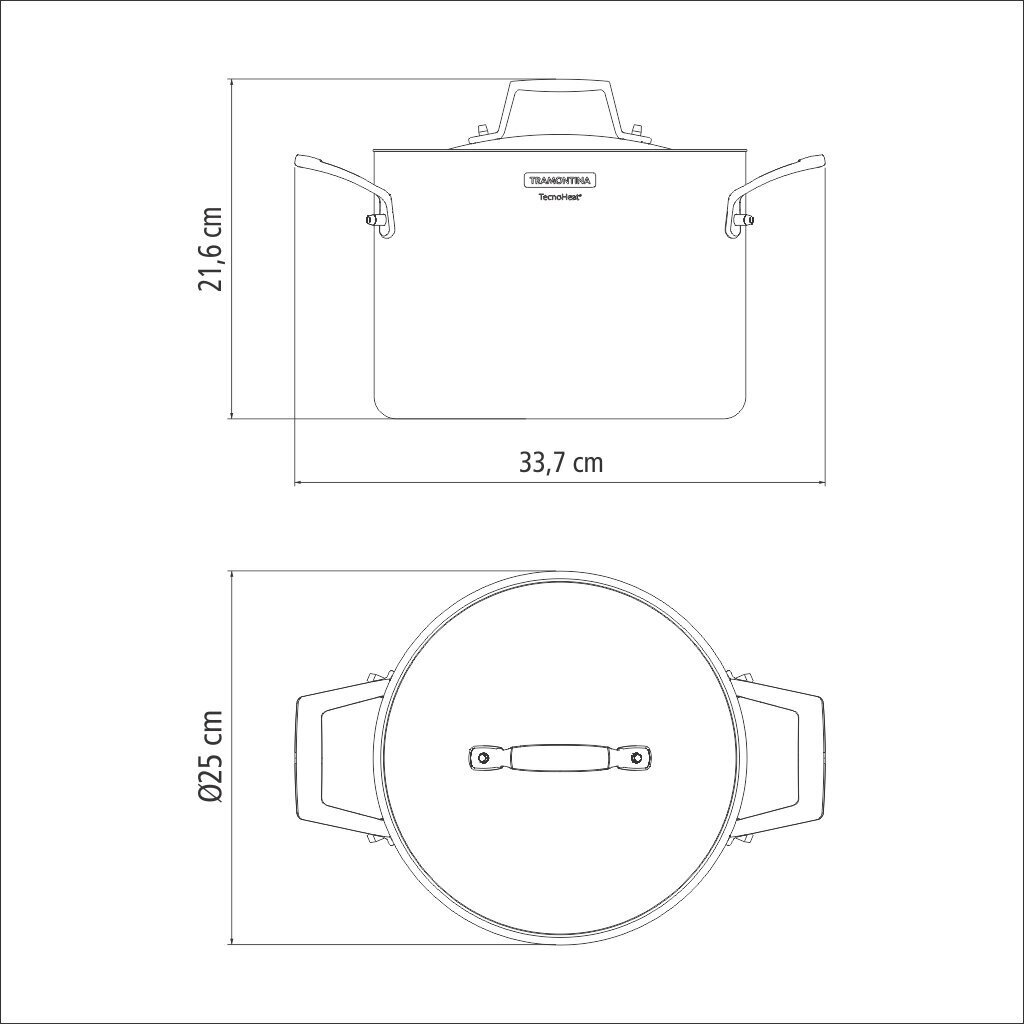 Tramontina GRANO dziļais katls, 24 cm (7.7l) cena un informācija | Katli, tvaika katli | 220.lv