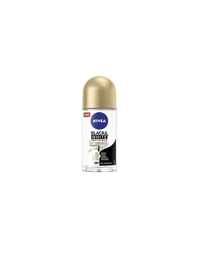 Rullīšu dezodorants Nivea Invisible Black & White Silk and Smooth 50 ml cena un informācija | Dezodoranti | 220.lv