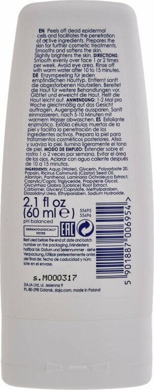 Enzīmu pīlings sausai un jutīgai ādai Ziaja Enzymatic Peeling Sensitive 60 ml cena un informācija | Sejas ādas kopšana | 220.lv