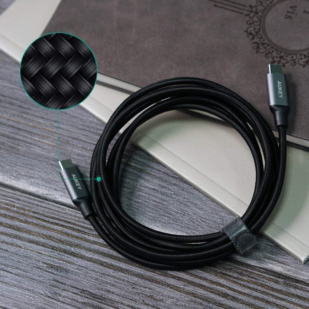 Aukey CB-CD6, USB-C, 2 m cena un informācija | Kabeļi un vadi | 220.lv