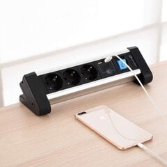 Удлинитель ELECTRALINE 62553 3P+2USB, 2.0 м цена и информация | Удлинители | 220.lv