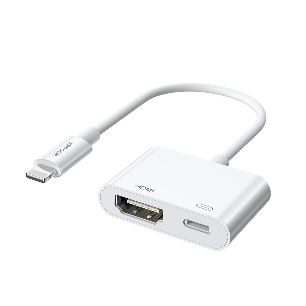 Adapteris Joyroom Lightning (Male) to Digital HDMI Adapter (Female) + Lightning (Female) FullHD 1080p 60Hz (S-H141 white) cena un informācija | Adapteri un USB centrmezgli | 220.lv