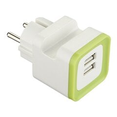 Зарядное устройство USB Electraline 570072, 2xUSB, 2,4 А цена и информация | Зарядные устройства для телефонов | 220.lv