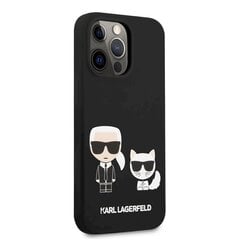 KLHCP13XSSKCK Karl Lagerfeld and Choupette Liquid Silicone Case for iPhone 13 Pro Max Black cena un informācija | Telefonu vāciņi, maciņi | 220.lv