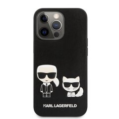 KLHCP13XPCUSKCBK Karl Lagerfeld and Choupette PU Leather Case for iPhone 13 Pro Max Black cena un informācija | Telefonu vāciņi, maciņi | 220.lv