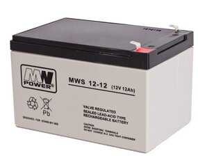 MWpower аккумулятор MWS 12V 12Ah F1(187) AGM цена и информация | Батерейки | 220.lv