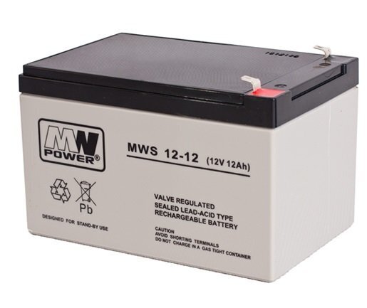 MWpower akumulators MWS 12V 12Ah F1(187) AGM cena un informācija | Baterijas | 220.lv