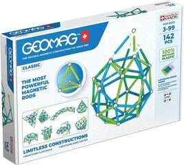 Magnētiskais konstruktors Geomag Classic Green Line, 142 d. cena un informācija | Konstruktori | 220.lv