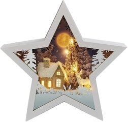Светящееся рождественское украшение 3D звезда в белой рамке "Зимняя ночь", 522914 цена и информация | Рождественские украшения | 220.lv