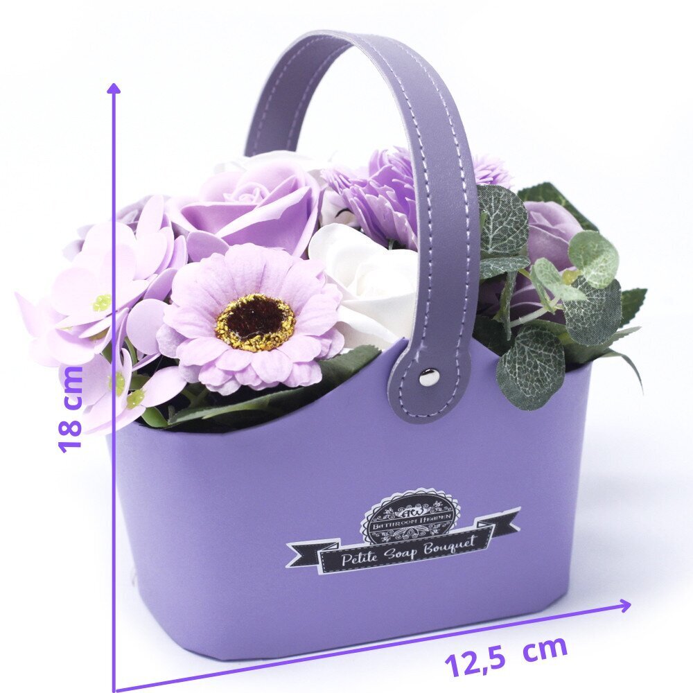 Ziepju ziedu pušķis nelielā groziņā, purpursarkani toņi цена и информация | Ziepes | 220.lv