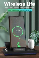 SIKAI ENERGY FORT magnētiskais 3IN1 Iphone, Xiaomi, Huawei u.c. bezvadu ātrais lādētājs, turētājs цена и информация | Держатели для телефонов | 220.lv