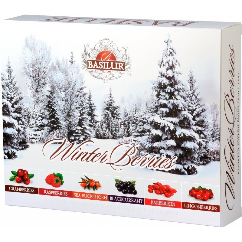 Ziemassvētku dāvanu tēja - Basilur Winter Berries Gift 60 x 2 g cena un informācija | Tēja | 220.lv