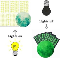 Светящиеся в темноте наклейки на стены со звездами цена и информация | '1 шт., наклейки для декора на Хэллоуин, Рождество, День благодарения, книги, поделки' | 220.lv