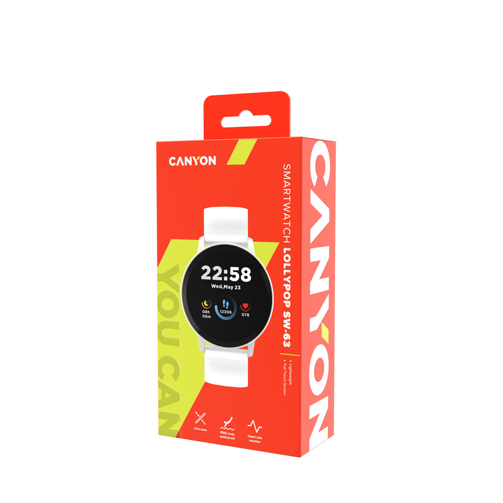 Canyon Lollypop SW-63 Silver/White cena un informācija | Viedpulksteņi (smartwatch) | 220.lv