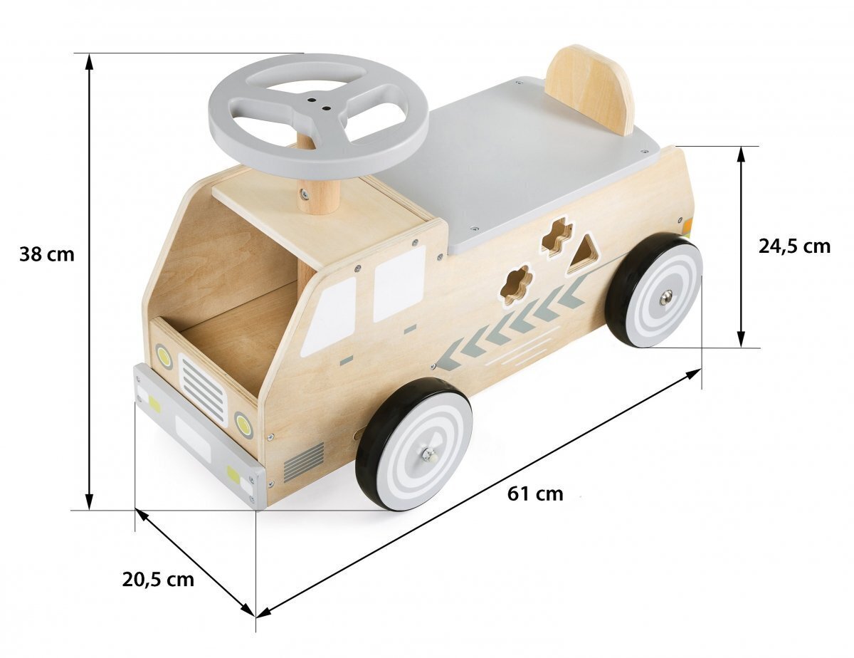 Koka ratiņi, auto, rotaļu mašīna ar kubiņiem cena un informācija | Rotaļlietas zīdaiņiem | 220.lv