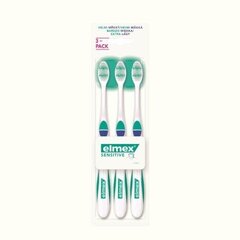 Elmex Sensitive Toothbrush ( 3 pcs ) - Very soft toothbrush цена и информация | Зубные щетки, пасты | 220.lv