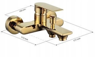 Mexen vannas jaucējkrāns Royo, gold cena un informācija | Jaucējkrāni | 220.lv