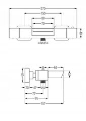 Mexen termostata vannas jaucējkrāns Cube, Graphite цена и информация | Смесители | 220.lv