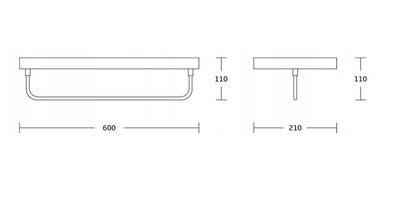 Mexen Pavo dvieļu plaukts ar pakaramo, black cena un informācija | Vannas istabas aksesuāri | 220.lv