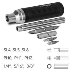Комплект насадок с отверткой Trotec «9 в 1» цена и информация | Механические инструменты | 220.lv