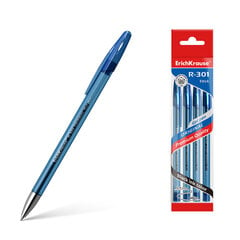 Ручка гелевая ErichKrause R-301 Original Gel Stick 0.5, цвет чернил синий (в пакете по 4 шт.) цена и информация | Письменные принадлежности | 220.lv